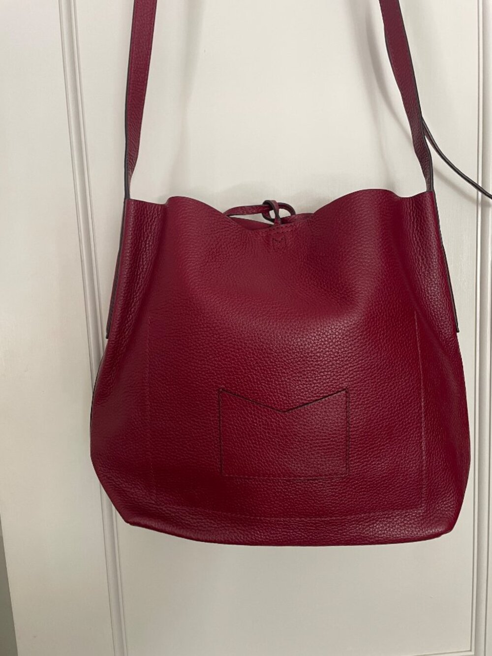 Michael Kors Oxblood Leather Junie Messenger Crossbody Slouchy Bag - Picture 6 of 10
